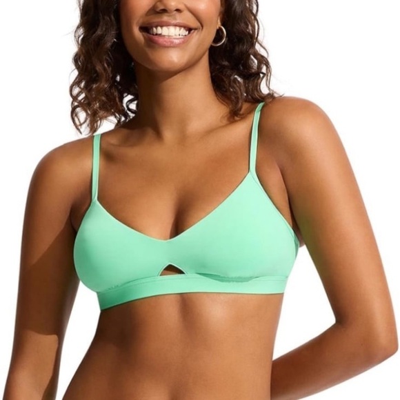 Seafolly Hybrid Bralette Keyhole Top & Twist Band Hipster Bikini Bottoms NWT 10 - Picture 1 of 11